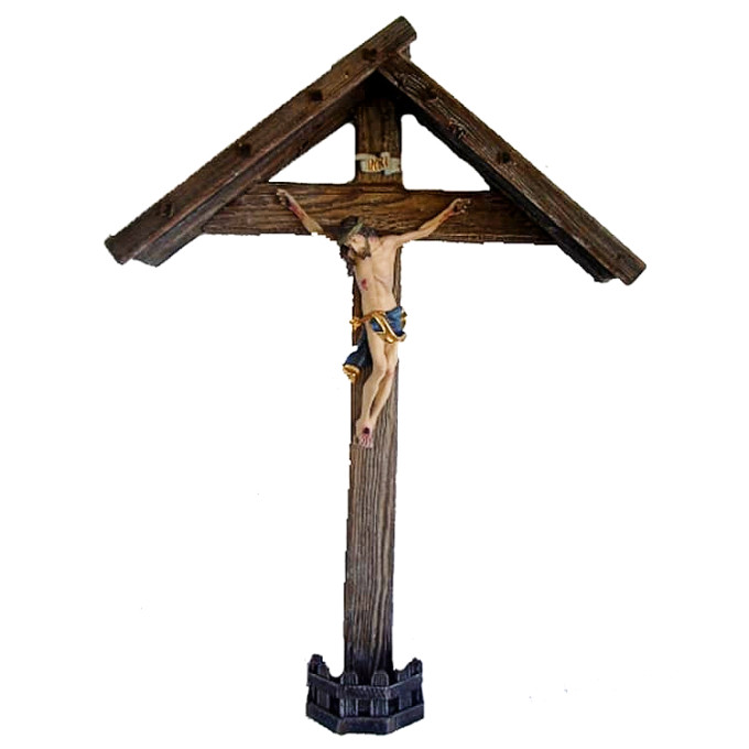 Drevený kríž so strieškou