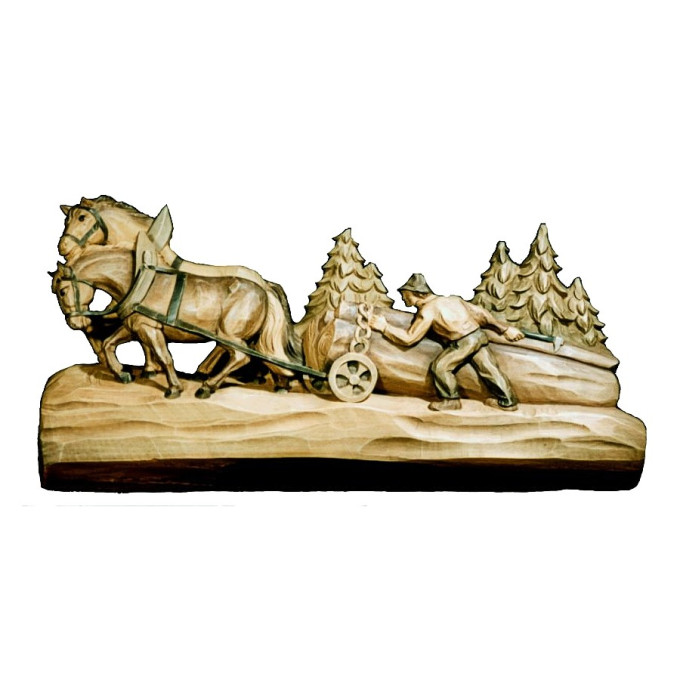 Konský záprah reliéf