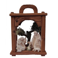 Christmas Nativity Scene Wooden Lantern