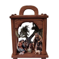 Christmas Nativity Scene Wooden Lantern