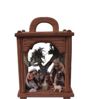 Christmas Nativity Scene Wooden Lantern