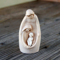 Wooden Holy Family Christmas Crib