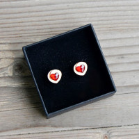 Drevené náušnice Srdce