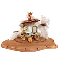 Drevený betlehem so svetlom