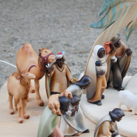 Africký vianočný betlehem so svetlom