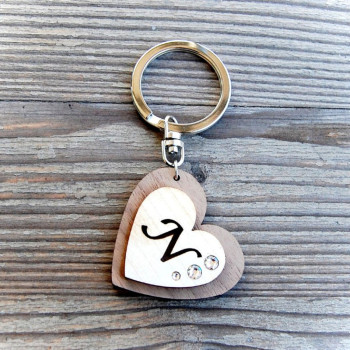 Drevený prívesok na kľúče Abeceda