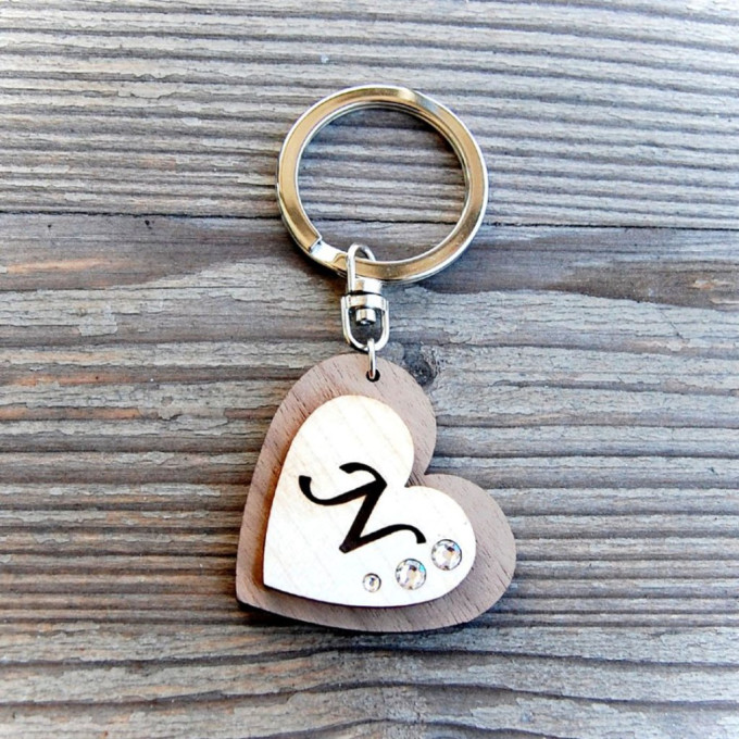 Wooden Alphabet Keyrings