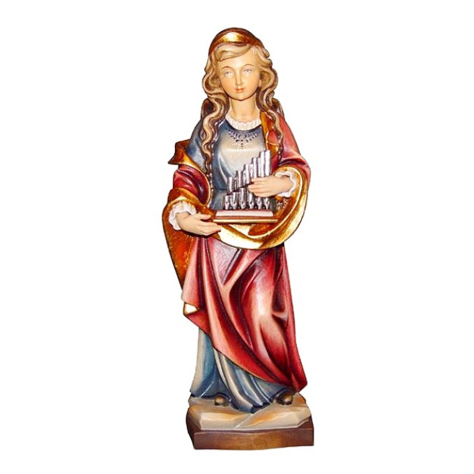 Saint Cecilia woode statue