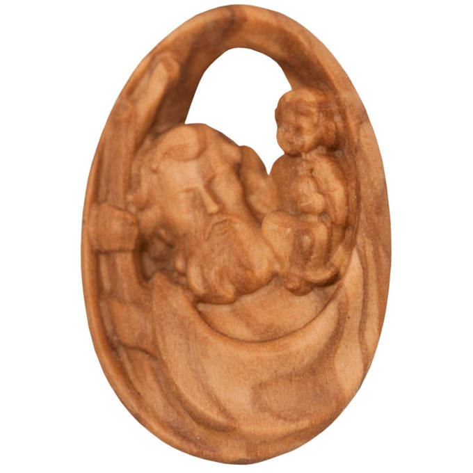 Lucky Charm - Saint Christopher - Olive wood
