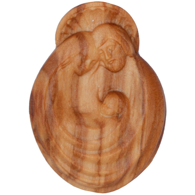 Lucky charm, Holy Family - olive wood