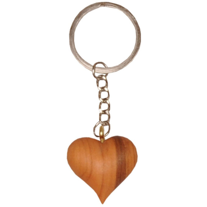 Keyring  - wooden olive heart
