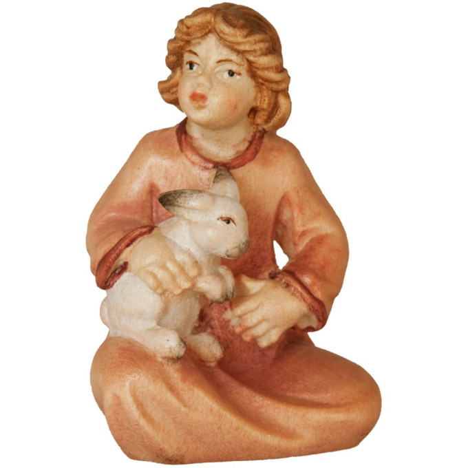 Sitting girl with rabbit - Morning Star