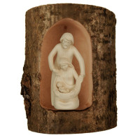Family of peace in tree trunk