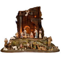 Tyrolean Nativity Set - stable and 31 figurines