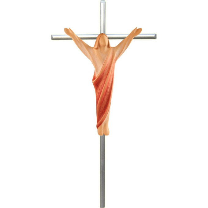 Risen Christ on stainless steel cross
