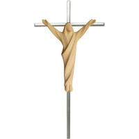 Risen Christ on stainless steel cross