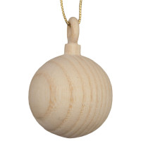 Rustikálna vianočná drevená guľa