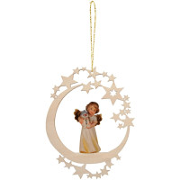 Moon with angel and snowman