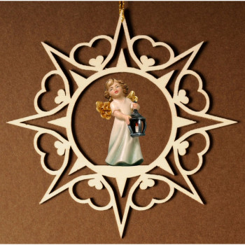 Srdcová hviezda s anjelom a lampášom