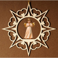 Srdcová hviezda s modliacim anjelom