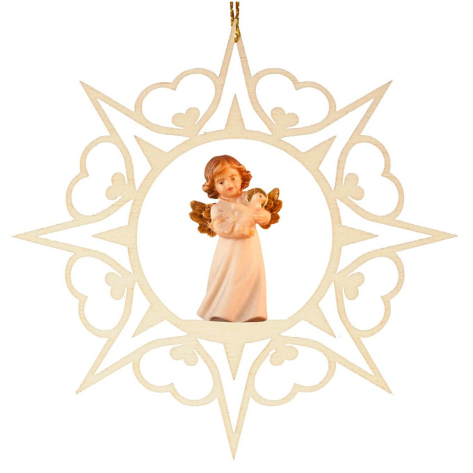 Srdcová hviezda s anjelom a holubicou