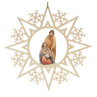 Crystal star with holy family