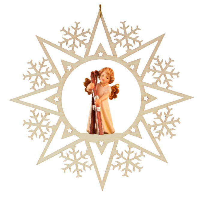 Crystal star with angel ski