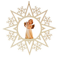 Crystal star with angel snow man