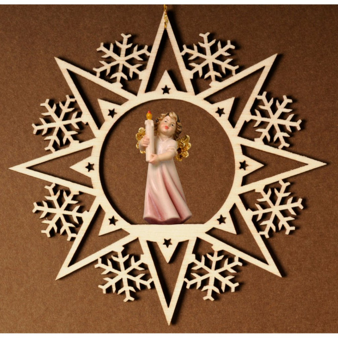 Crystal star with angel candle