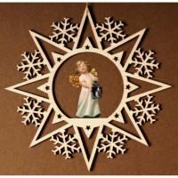 Krištáľová hviezda s anjelom a lampášom