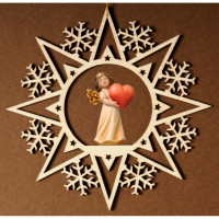 Crystal star with angel heart