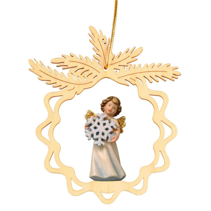 Okrúhla hviezda s anjelom a vločkou