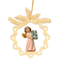 Okrúhla hviezda s anjelom a darčekom