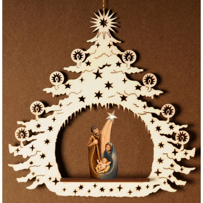 Vianočný stromček so Svätou rodinou a kométou