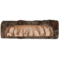 Nativity set in wood log (12 figurines)