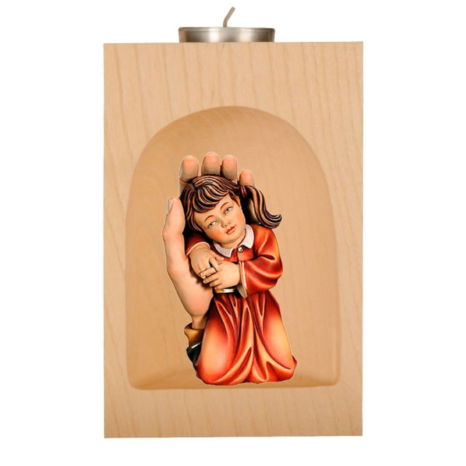 Candle holder Girl in God`s hand