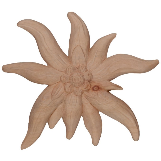 Wooden Edelweiss decoration - pine wood