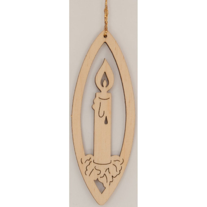 Drevená laserová dekorácia - Sviečka (10ks)