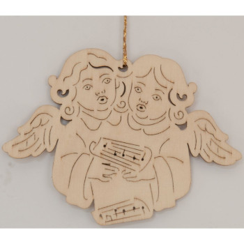 Drevená laserová dekorácia - Pár anjelov (10 ks)
