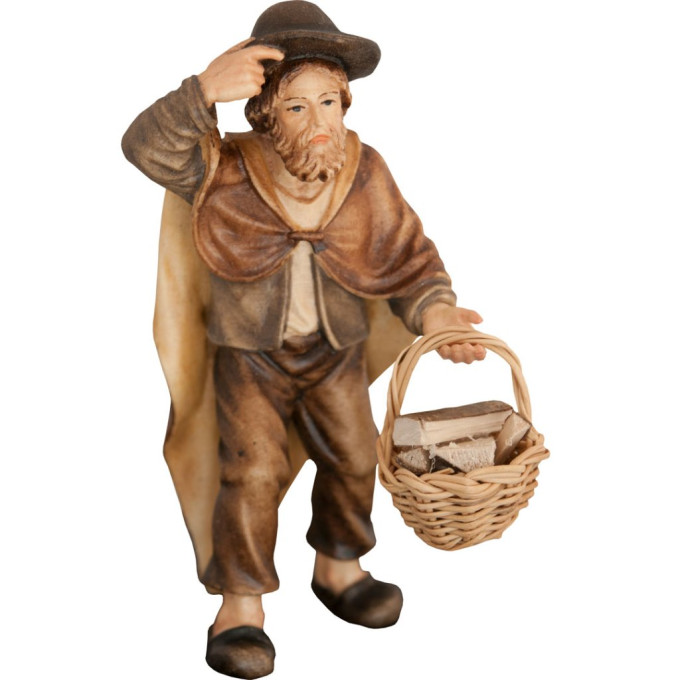 Pastier s drevom v košíku - Ľudový