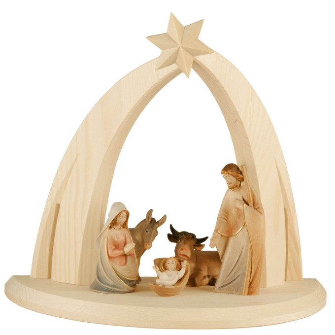 Nativity set `Morning Star` with Arch stable and 5 figurines
