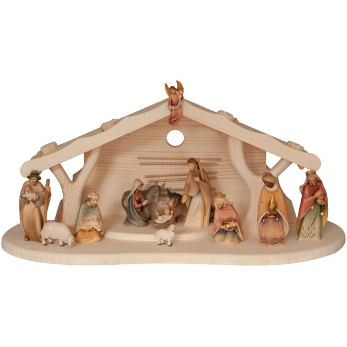 Nativity Set `Morning Star` with stable and 13 figurines