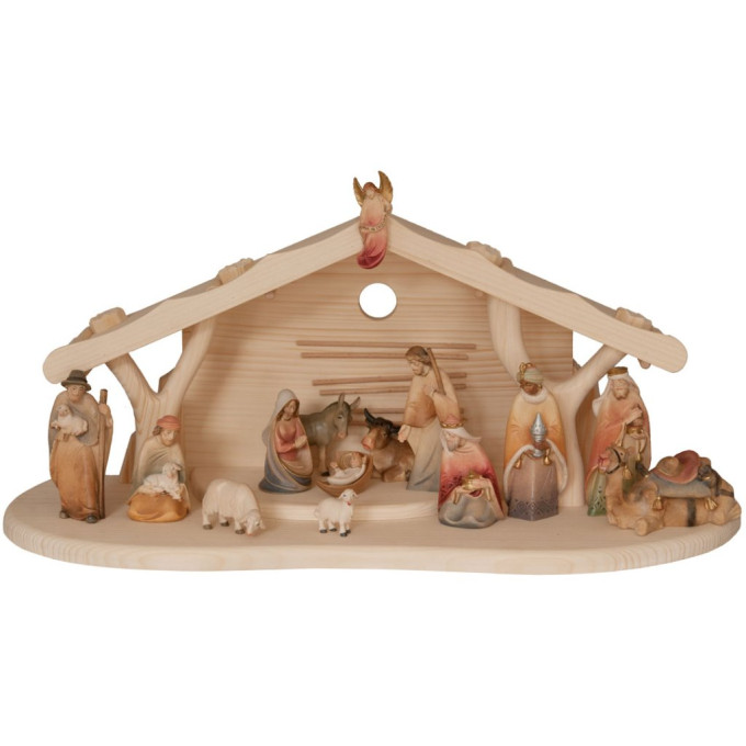 Nativity Set `Morning Star` with stable and 15 figurines