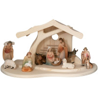 Nativity Set `Morning Star` with modern stable and 11 figurines