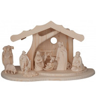 Nativity Set `Morning Star` with modern stable and 11 figurines