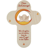 Children`s Cross with angel and prayer