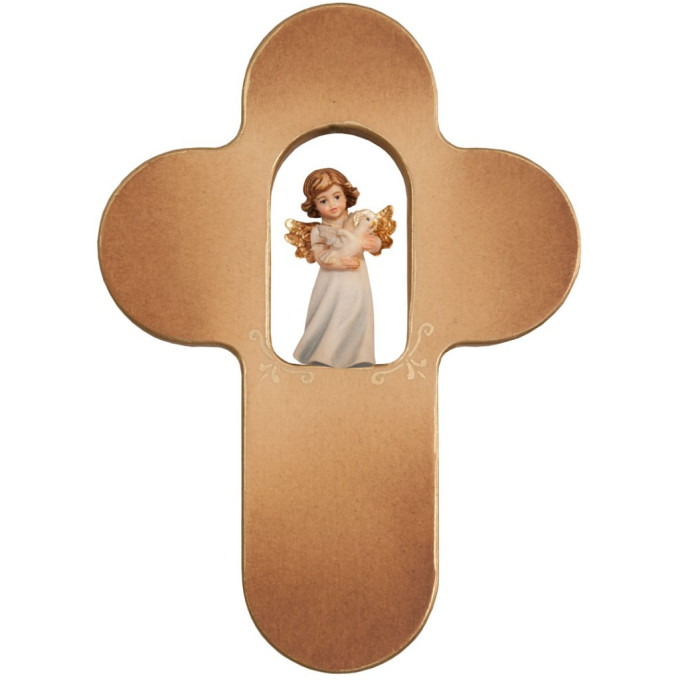 Children`s Cross with angel with dove 4cm