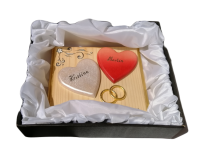 Svadobné srdcia Drevený obraz