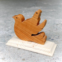 Wooden Dove Decoration on stand