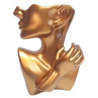 Drevené Náušnice s krištáľovým srdcom